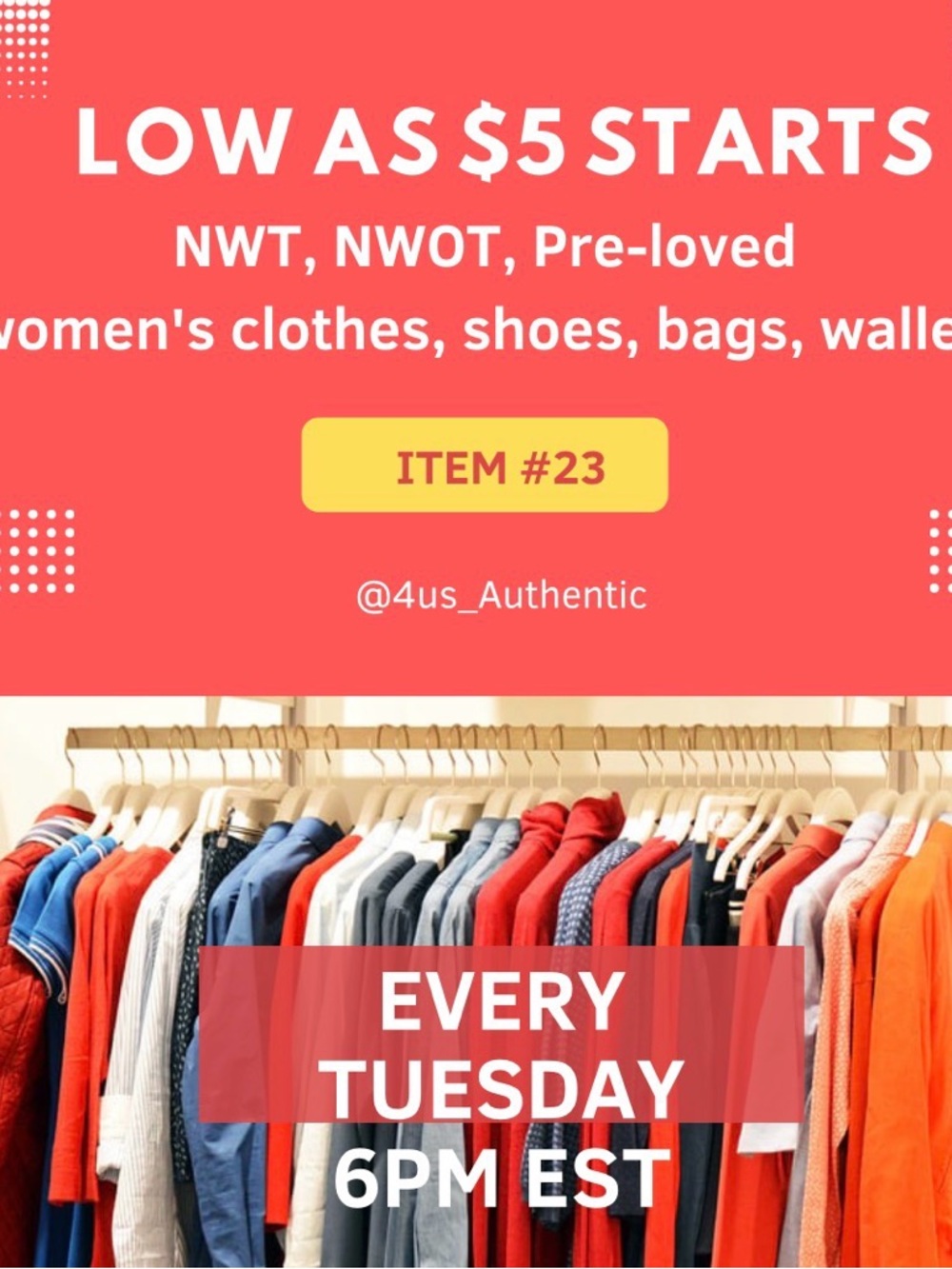 Assorted Women's Tops Rack - Red, Blue, Gray